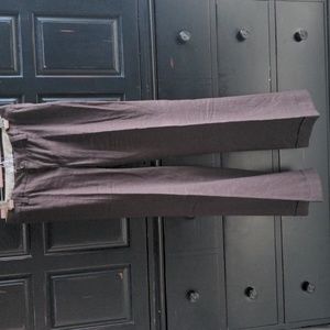 Banana Republic Brown Pinstriped Wide-leg Cuffed Linen Pants, 4